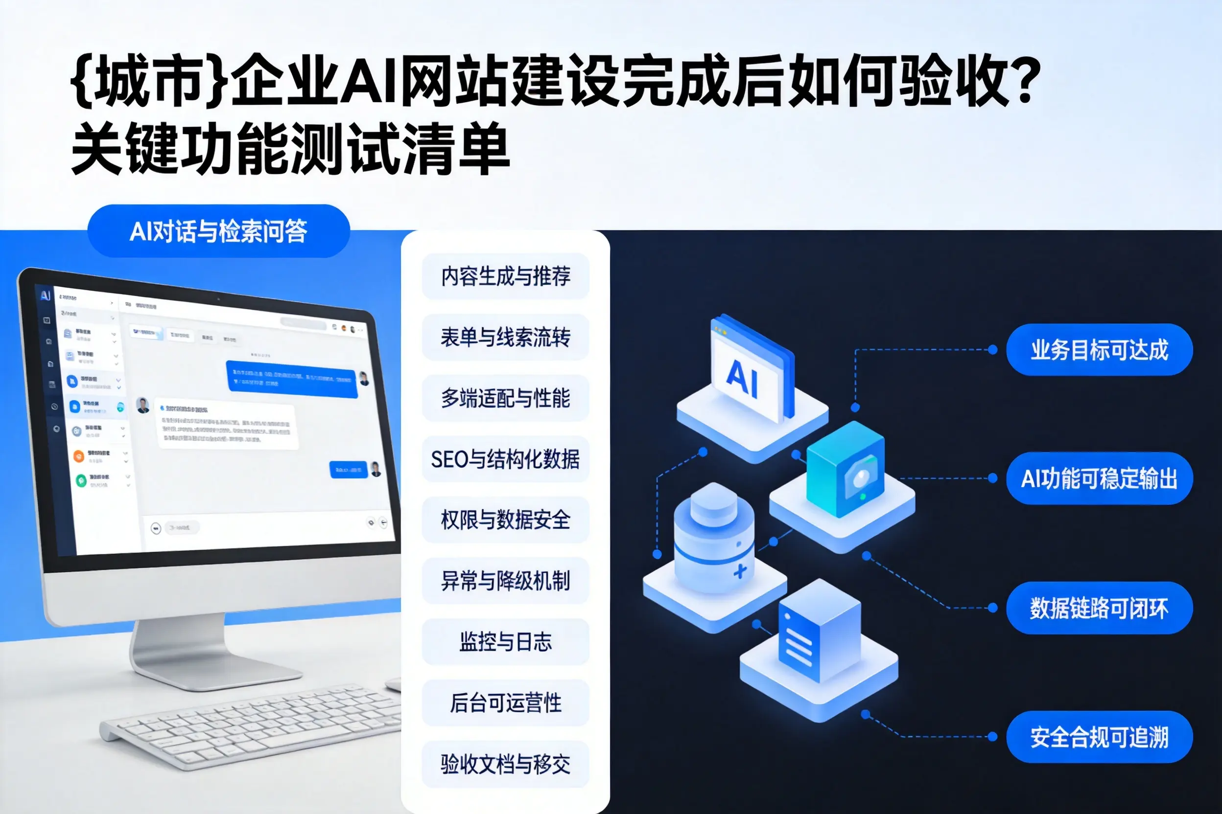 莆田企业AI网站建设完成后如何验收？关键功能测试清单