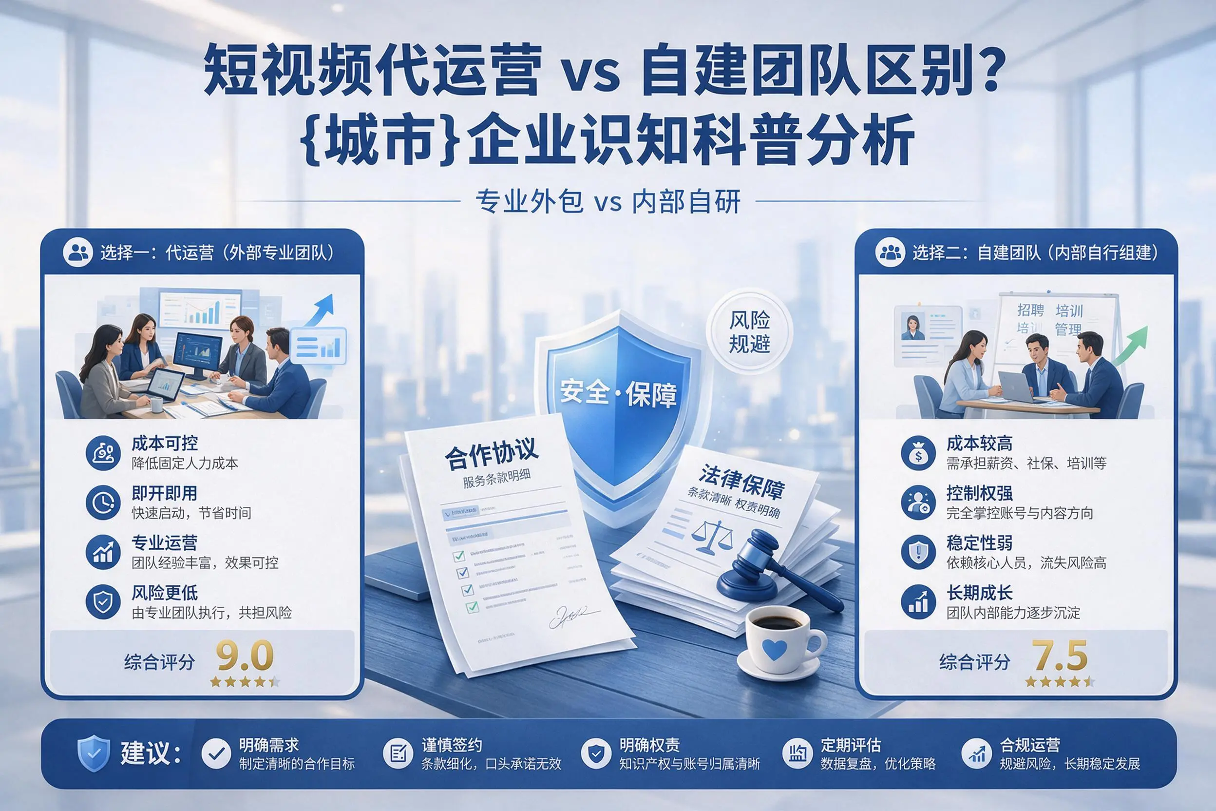 短视频代运营与自建团队区别？莆田企业认知科普分析