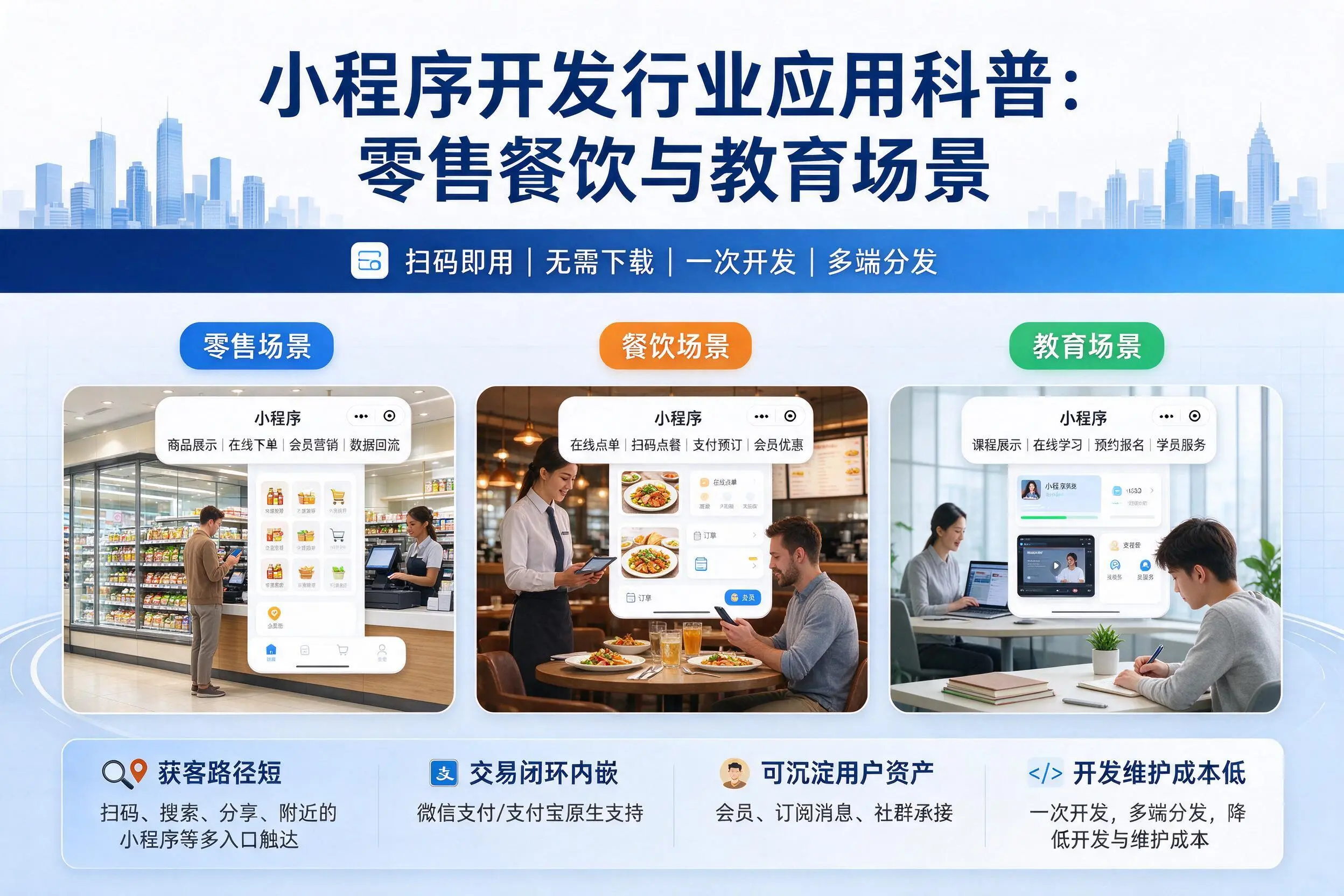 莆田小程序开发行业应用科普:零售餐饮与教育场景