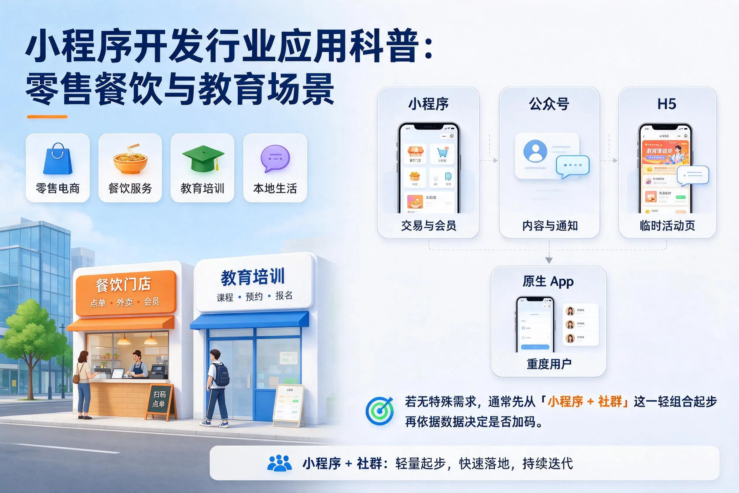 莆田小程序开发行业应用科普:零售餐饮与教育场景