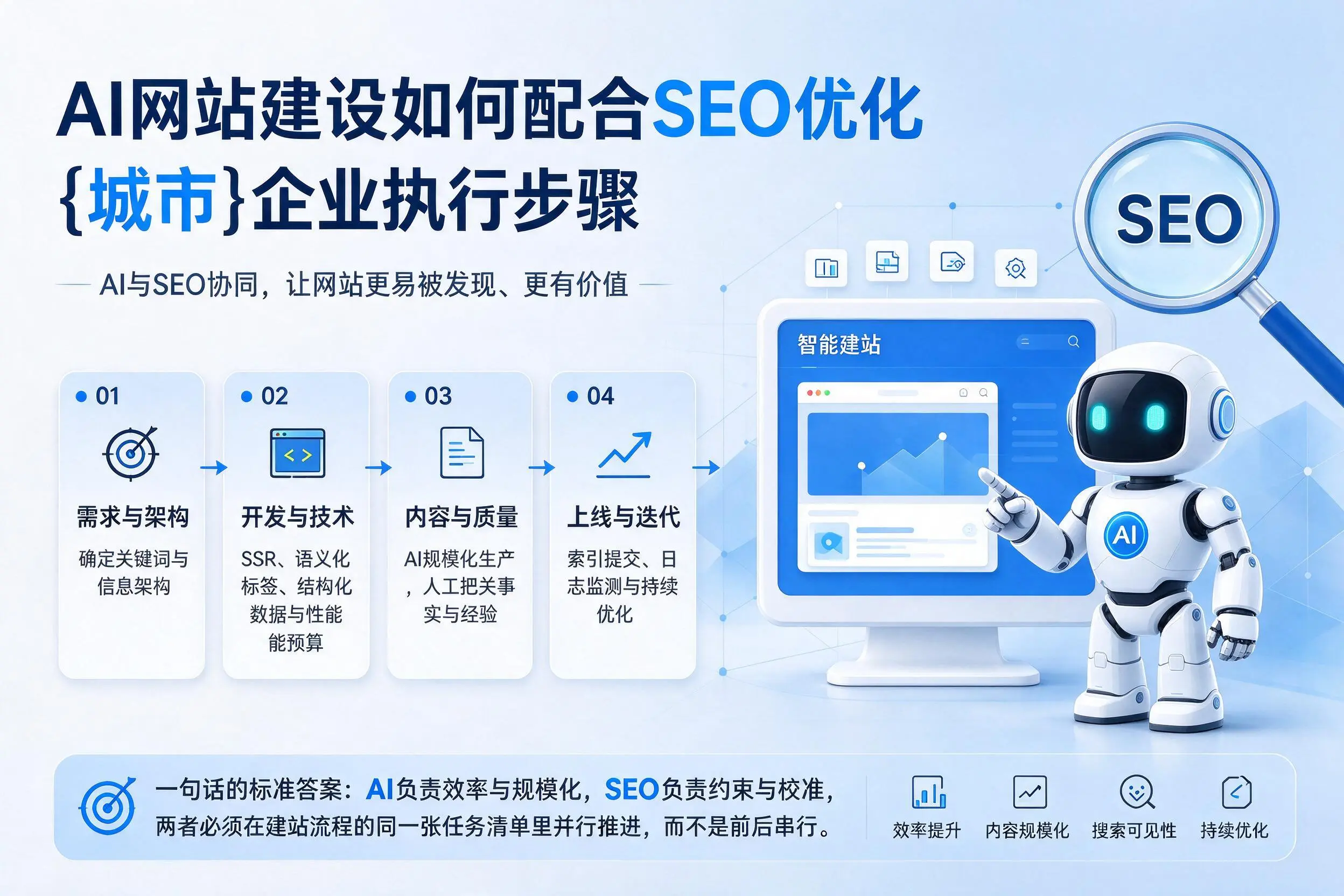 AI网站建设如何配合SEO优化,莆田企业执行步骤
