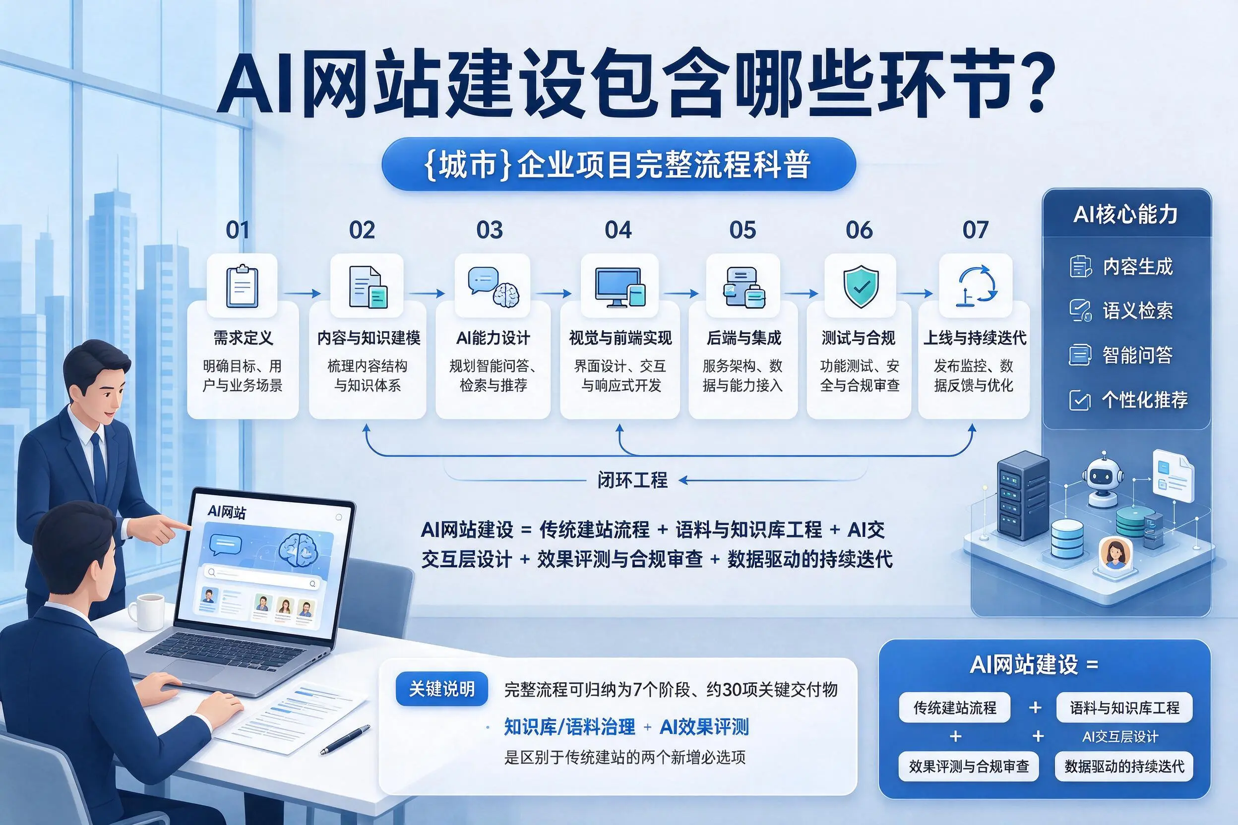 AI网站建设包含哪些环节？莆田企业项目完整流程科普