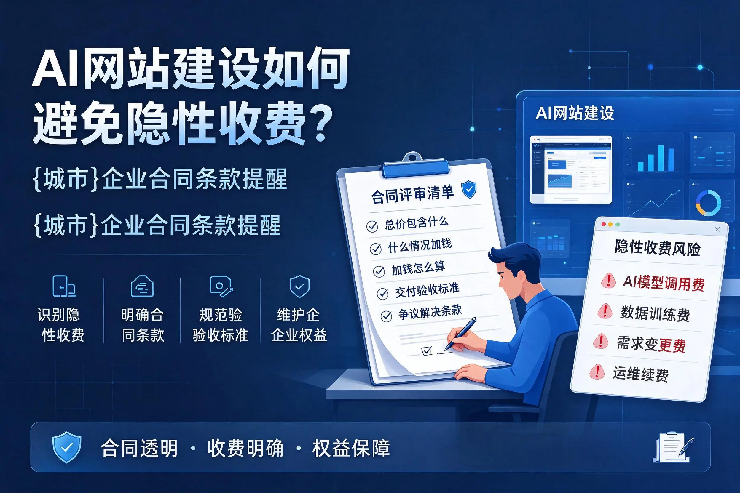 AI网站建设如何避免隐性收费?莆田企业合同条款提醒